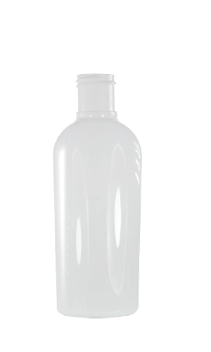 Botella Oval Blanca 120 ml. 120 ml en PEAD, código 90747 — Envases y Algo Más