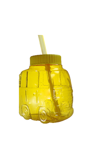 Carrito 800 ml. c/tapa y popote 500 ml – 1 L en PET, código 980003 — Envases y Algo Más